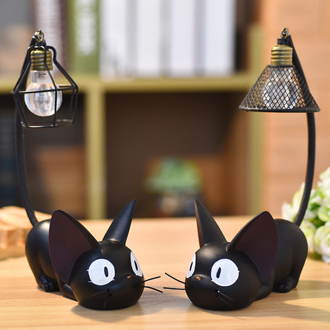 Jiji Cat Night Light No Face Man Figures Toy LED Night Light Toy Anime Jiji Cat Totoro Action Figure Model Toy Kid Birthday Gift ► Photo 1/6