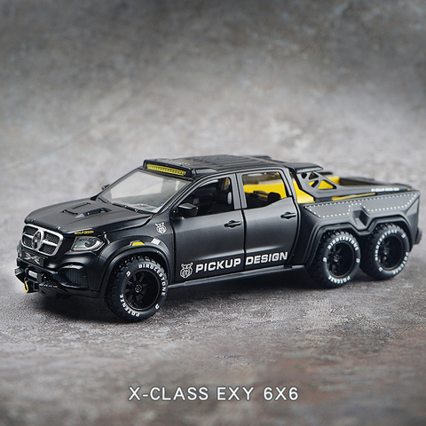 Simulation Alloy Car Modle BENZXCLASS EXY 6X6 Pickup 1/28 Metal Toy Car Sound Light Pull Back Model Toys For Boys Light Toys ► Photo 1/5