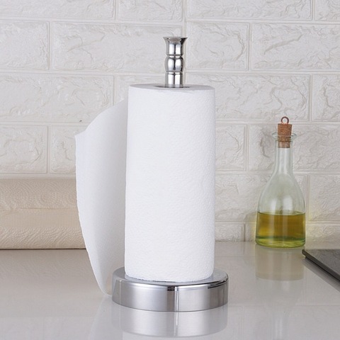 Stainless Steel Vertical Paper Towel Holder Stand  for Home Kitchen Countertop Living room vertical paper roll holder WJ814 ► Photo 1/4