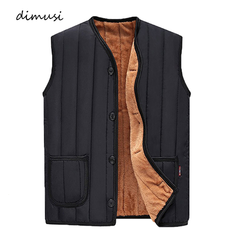 DIMUSI Winter Men Vests Fleece Warm Waistcoat Man Outwear Casual Thermal Soft Vests Thick Windreaker Sleeveless Jackets Clothing ► Photo 1/6