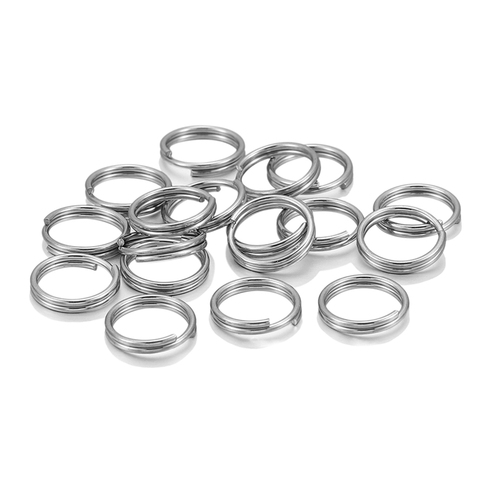 100pcs/lot 6 8 10 12 15 mm Stainless Steel Open Jump Split Rings Double Loops Connectors For DIY Jewelry Making keyring Supplie ► Photo 1/6