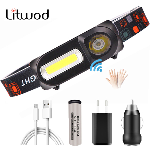 Z901804 Sensor XP-G Q5 Headlamp Camping Head Light Lamp by 1* 18650 Rechargeable Battery LED COB Bulbs Litwod Lithium Ion 10w ► Photo 1/6