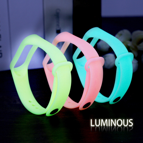 Yayuu Luminous Glowing Silicone TPU Wrist strap for Xiaomi Mi Band 3 4 Smart Watch Bands Replacement Bracelet Strap Accessories ► Photo 1/6