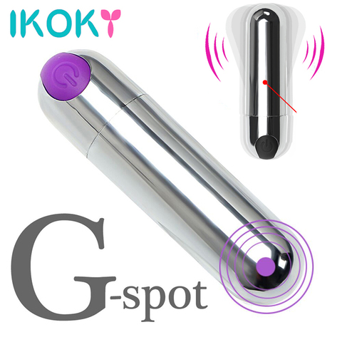 IKOKY Powerful 10 Speed Bullet Vibrator Sex Toys for Woman Strong Vibration G-spot Massager Mini Vibrators for Women USB Charge ► Photo 1/6