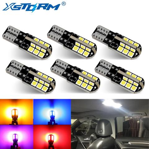 6Pcs T10 Led Canbus W5W Led Bulbs WY5W 168 194 Error Free Car Interior Lights Dome License Plate Clearance Lamp 6000K White 12V ► Photo 1/6