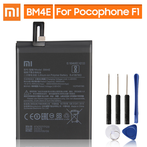 Original Replacement Battery For Xiaomi MI Pocophone F1 BM4E Genuine Phone Battery 4000mAh ► Photo 1/6