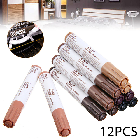 Furniture Touch Up Kit Markers Filler Sticks Wood Scratches Restore Kit Wood Floor Restore Filler Sticks Repair Tools 12pcs/set ► Photo 1/6