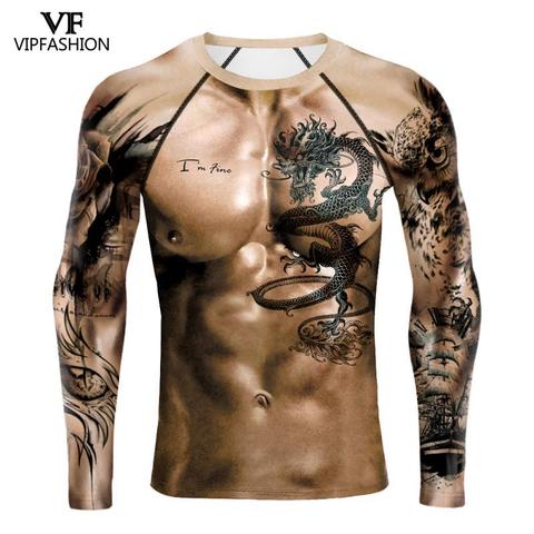 VIP FASHION Muscle Long Shirt Tops Naked Printed 3D Shirt gym Tee Shirt Streetwear Mens Cool Funny Chest Muscle Fitness Long Tee ► Photo 1/6