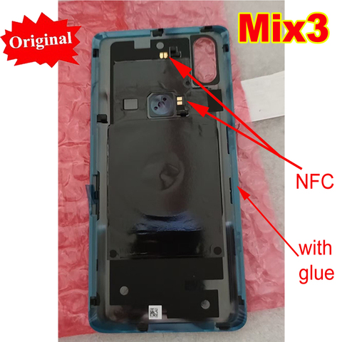 100% Original NEW Ceramic Battery Back Cover Housing Door Rear Case For Xiaomi Mi Mix 3 Mix3 Lid Phone Shell with NFC Adhesive ► Photo 1/2