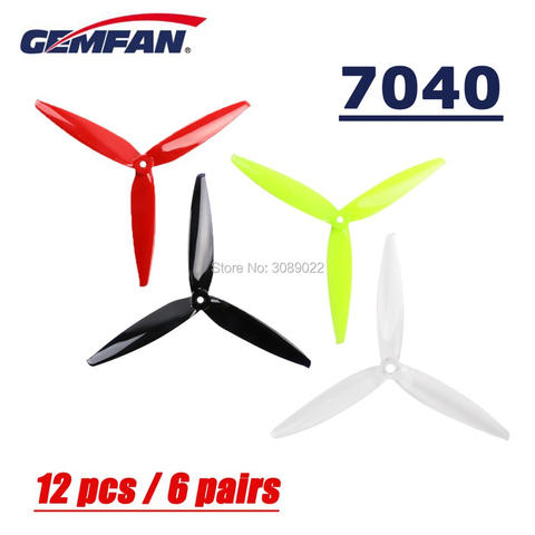 12 pcs/6 pairs Gemfan Flash 7040 7 Inch 3-Blade 7040 PC CW CCW Propeller for RC Models Multicopter Frame Spare Part Accessor ► Photo 1/6