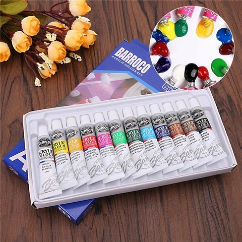 12Colors/Set Acrylic Paint Color Set Acrylic Paints Pigment for Artists Ceramic Stone Wall Craft Paints Color Pigments ► Photo 1/6