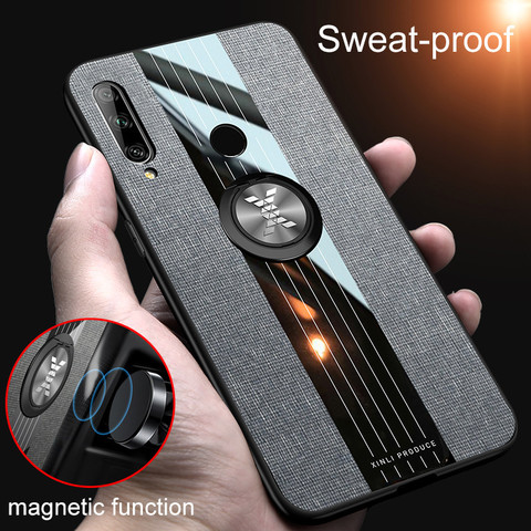 For Huawei Y9 Prime 2022 Case Magnet Car Ring Case Soft Silicone PU Leather Phone Case for Huawei P Smart Z Back Cover ► Photo 1/6