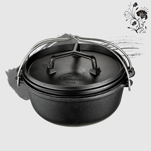 Cast iron Dutch pot with lid  stew pot thickened deepening soup pot surface vegetable oil cast iron soup pot field cooker tool ► Photo 1/6