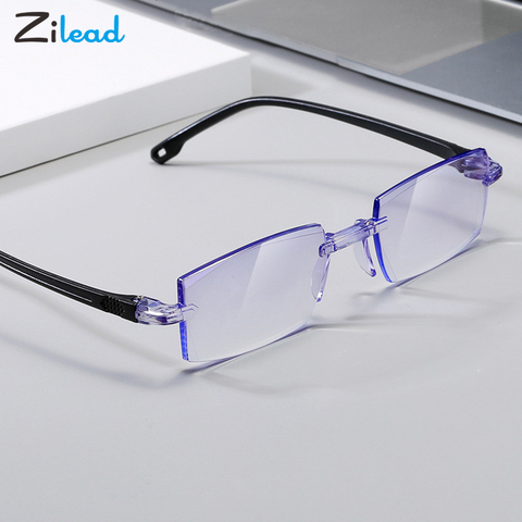 Zilead Simple Fashion Rimless Myopic Glasses For Business Anti-blue Light Prescription Glasses Unisex With Diopter -1.0 to -4.0 ► Photo 1/5