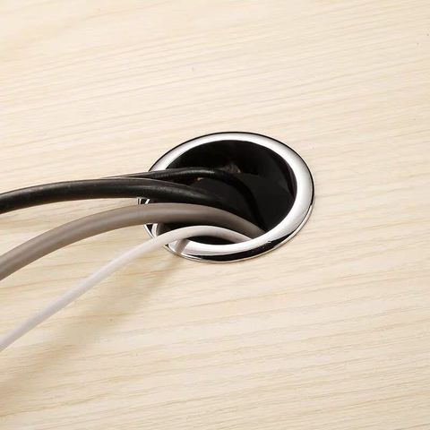 Zinc Alloy Table Cable Outlet grommet round plug cover for PC Desk Wire holder Cabinet vent hole decorative Furniture Hardware ► Photo 1/6