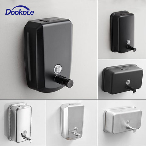 500/800/1000/1200 ml Soap Dispenser Wall Mount Black 304 Stainless Steel Soap Dispensers Leakproof Bathroom Soap Pump ► Photo 1/6