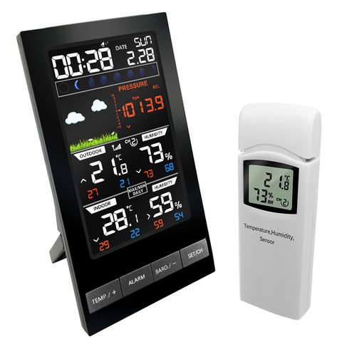 Weather Station Wireless Outdoor Hygrometer Digital Thermometer mmHg Barometer Digital Hygrometer Alarm Clock Weather Forecast ► Photo 1/6