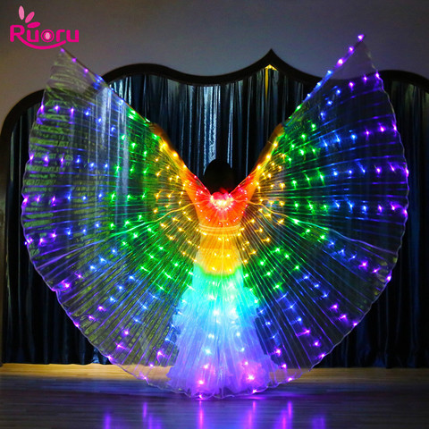 Ruoru Rainbow Color Alas Angle Led Wings Adult Led Costume Circus Led Light Luminous Costumes Party Show Isis Wings Dancewear ► Photo 1/6