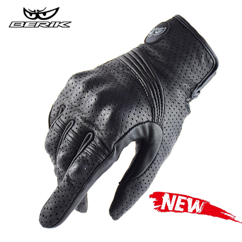 BERIK Motorcycle Gloves Leather Men’s Moto Racing Gloves 100% Real Leather Bicycle Cycling Motorbike Motocross Riding Gloves ► Photo 1/6
