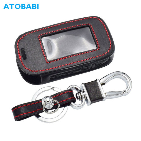 Leather Car Key Case For StarLine E60 E90 E63 E93 E95 E66 E96 Two Way Car Alarm LCD Remote Controller Cover Transmitter Keys Bag ► Photo 1/6