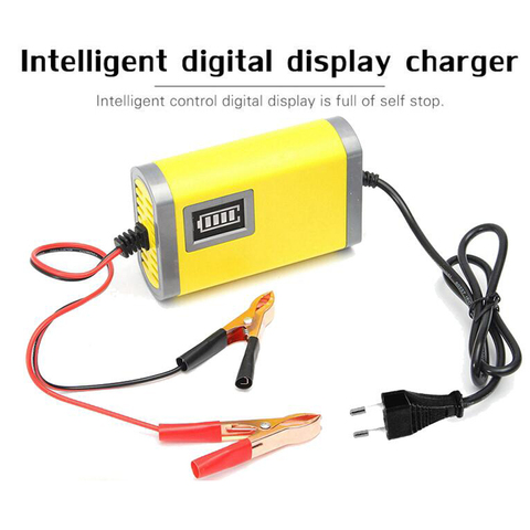 12V 2A LCD Display Smart Charger For Motorcycle Car Battery Full Automatic Charging Adapter Lead Acid AGM GEL 12V AC110V 220V ► Photo 1/6