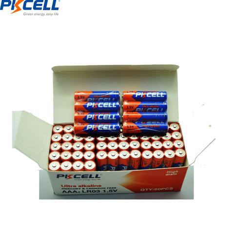 60pcs PKCELL AAA Alkaline battery 3A lr03 1.5V dry Batteries E92 AM4 MN2400 MX2400 pilas aaa battery toothbrush Walkman Clock ► Photo 1/6