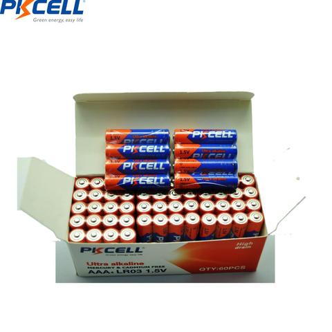 60pcs PKCELL AAA Alkaline battery 3A lr03 1.5V dry Batteries E92 AM4 MN2400 MX2400 pilas aaa battery toothbrush Walkman Clock ► Photo 1/6