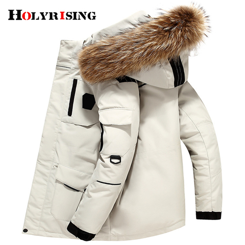 holyrising пуховик мужской зимний men down jackets windproof winter jacket warm pockets пуховик мужской fluffy collar 3xl 19340 ► Photo 1/6