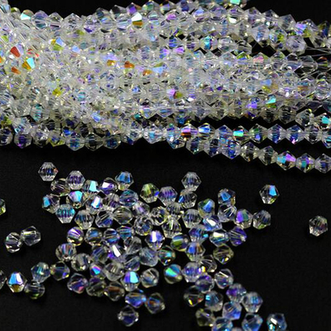 3MM 4MM 5MM 6MM 8MM Clear Crystal AB Color Cystal Bicone Loose Bead For Jewelry Making DIY Beading Accessories ► Photo 1/6