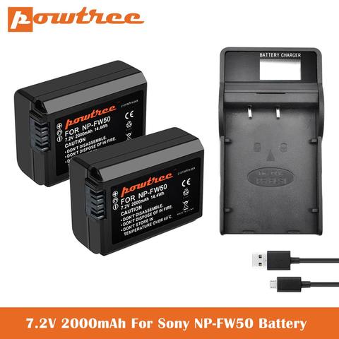 NP-FW50 Batteries+Charger for Sony A6400, DSC-RX10 IV, DSC-RX10 III, DSC-RX10 II, DSC-RX10, Alpha 7, Alpha 7R, a7, a7R, A7s, A7s ► Photo 1/6