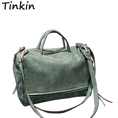 Tinkin Winter-Style Large Women's Frosted Handbag Vintage Women Messenger Bag Moto Bag Fashion Shoulder Bag Lady Crossbody Bag ► Photo 1/6