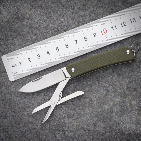 Mack Walker WA622 Mini EDC Pocket Folding Knife 12C27 Blade G10 Handle with Scissors Keyring ► Photo 1/6