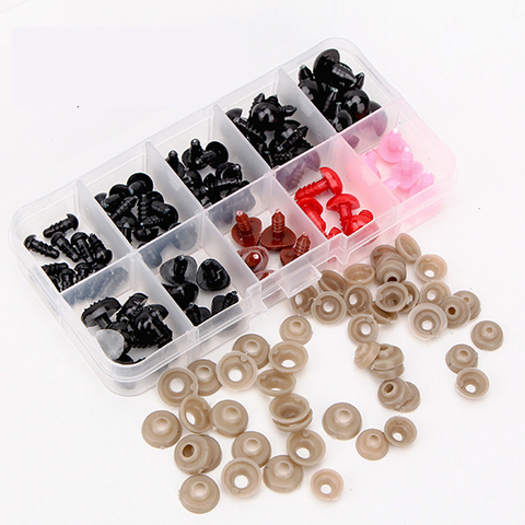 75pcs Box Mix Color Plastic Noses Safety Eyes For Toys 6mm 8mm 10mm 12mm Teddy Bear Toys Animal Amigurumi Eyes Dolls Accessories ► Photo 1/6