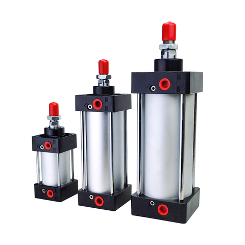 Standard Air Pneumatic Cylinders SC 32/40/50/63mm Bore Double Acting 50/75/100/125/150/175/200/250/300/350/400/500/1000mm Stroke ► Photo 1/1
