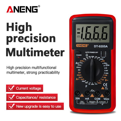 DT9205A Digital Multimeter Transistor Capacitor Meter Tester AC/DC  Electrical NCV Test Meter  Analog Auto Range multi meter ► Photo 1/6