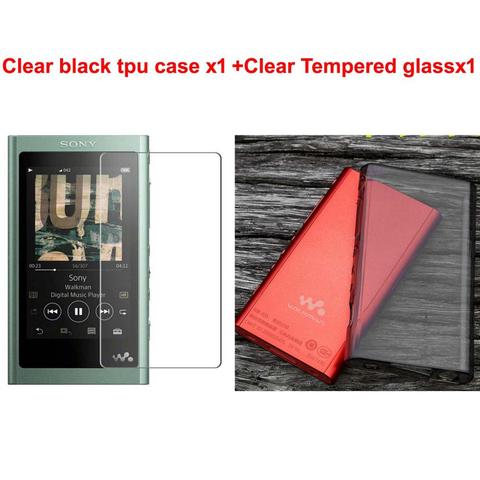 Soft TPU Protective Skin Case Cover For Sony Walkman NW-A50 A55 A56 A57 A55HN A56HN A57HN and Tempered Glass Screen Protector ► Photo 1/6