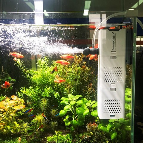 SUNSUN 4 In 1 Multi-function Aquarium Filter Internal Sponge Filter Submersible Water Pump Wave Maker Air Aerator for Fish Tank ► Photo 1/6