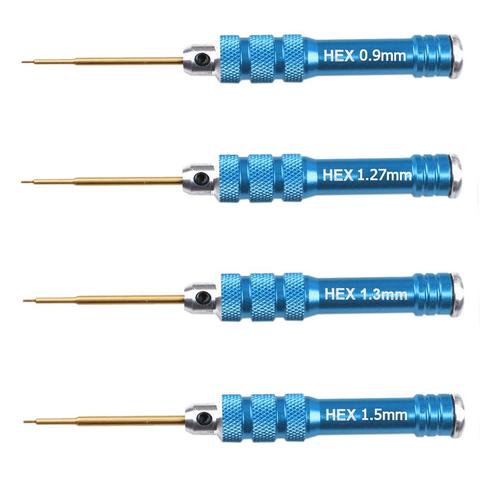 HSS Blue Handle Hex Screwdriver Tool Set Steel Titanium Plating Hex Screwdriver Tool Set for RC Helicopter Repair Tools ► Photo 1/6