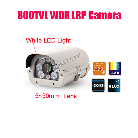 Free shipping 800TVL sony Effio-V Waterproof Car Vehicle License Plate Number Recognition WDR LPR Camera 5~50mm White Light LED ► Photo 1/1