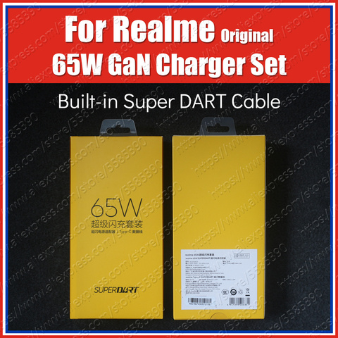 VCU Chip 65W Gan Realme Charger Original SuperDart Cable Bundle For Realme X50 Pro 6 Pro X2 Pro 5i 5S 5 Pro XT C2 Q 3 Pro X 3i ► Photo 1/6