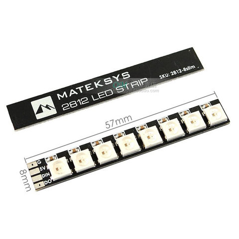 MATEKSYS Matek ARM Light LED strip 2812 2812-8slim 57*8mm Board for RC FPV Drone ► Photo 1/4