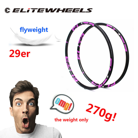 ELITEWHEELS 270g Only 29er MTB Carbon Rim 28 32 36H 27*23mm For XC Cross Country Mountain Bike Wheelset 3k 12k Ud Matte Glossy ► Photo 1/6