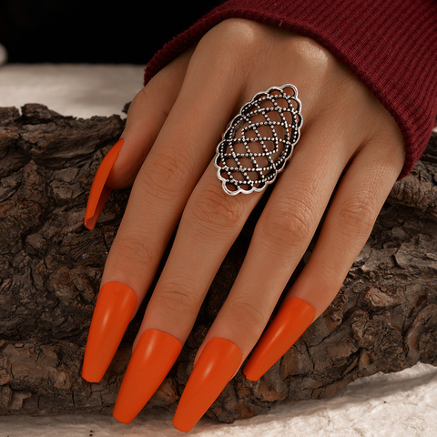 docona 2022 New Style Geometric Hollow Metal Rings for Women Gothic Crystal Leaf Joint Midi Ring Punk Jewelry кольцо женское ► Photo 1/5