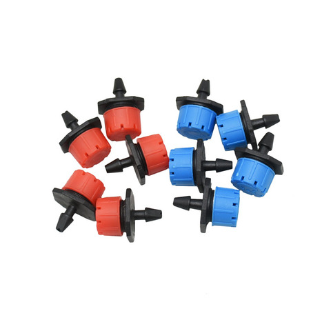 Red blue Adjustable Dripper Micro Drip Irrigation Watering Anti-clogging Emitter Garden Supplies for 1/4 inch Hose 50 Pcs ► Photo 1/6