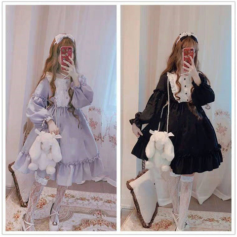 Lolita Dress for Women Kawaii Girls Palace Bow-knot Stiching Japanese Style Vestidos Noble Sweet Gothic Party Robe Renaissance ► Photo 1/6