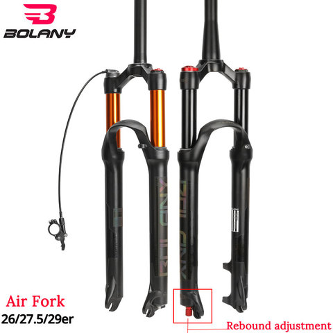 BOLANY Bike Fork Solo Air with Rebound Adjustment MTB front Suspension 26/27.5/29er Straight/Tapered RL/LO Bicycle QuickRelease ► Photo 1/6