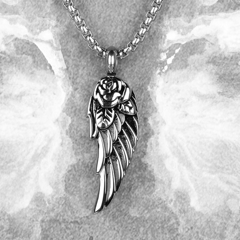 Rose Wings Animal Mens Long Necklaces Pendants Chain Punk Hip Hop for Boy Male Stainless Steel Jewelry Creativity Gift Wholesale ► Photo 1/6