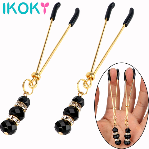 IKOKY 1 Pair Nipple Clamps Clit Clamp Adjustable Erotic Product Sex Toys for Couples with Jewelry Breast Labia Clips Adult Game ► Photo 1/6