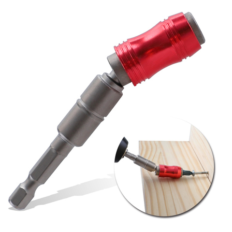 Adjustable 20 Degree Angle Screwdriver Bit Holder Magnetic Screwdriver Extension Rod 1/4