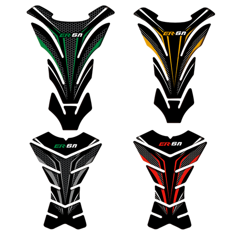 3D Carbon-look Motorcycle Tank Pad Protector Decal Stickers Case for Kawasaki ER6N ER-6N Tank All Years ► Photo 1/5